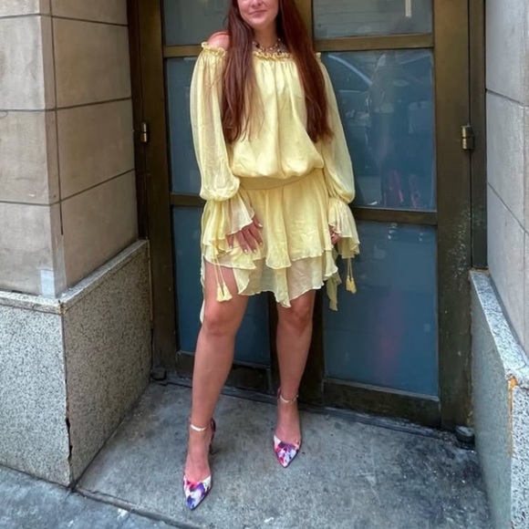 SHEIN Organza Long Sleeve Side Sash Dress - Picture 1 of 12